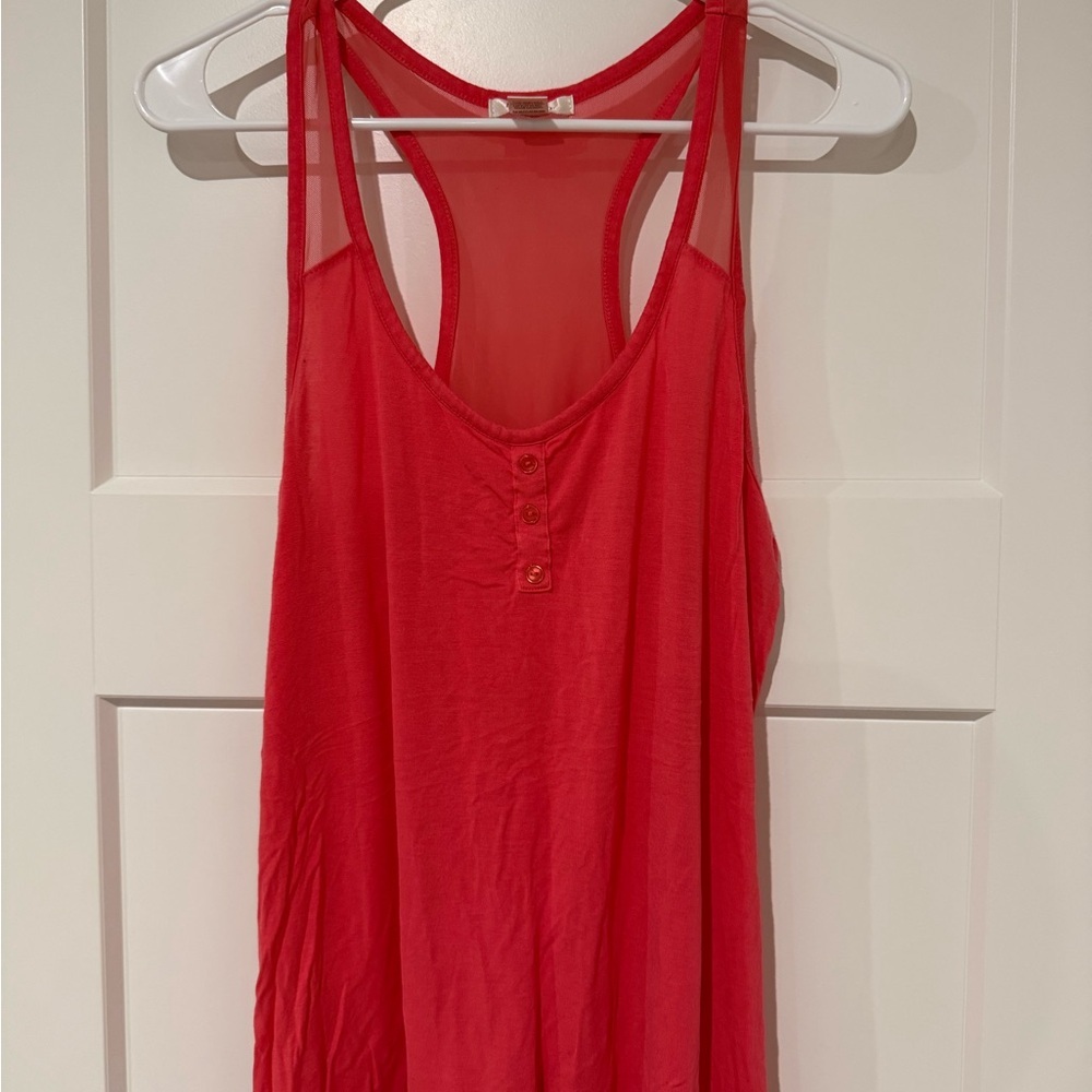 Bozzolo Bright Red Racerback Tank with Button-Front